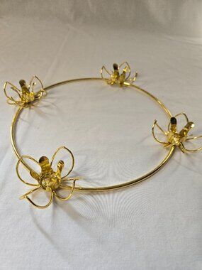 Vintage Metal Gibson Advent-Ring Wreath Candle Holder Christmas